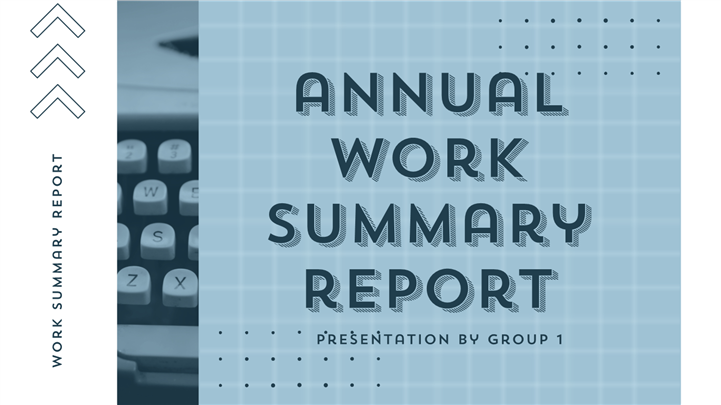 蓝色学术风年度工作总结报告ppt模板