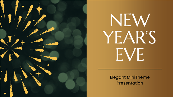 优雅墨绿金元旦跨年晚会PPT模板