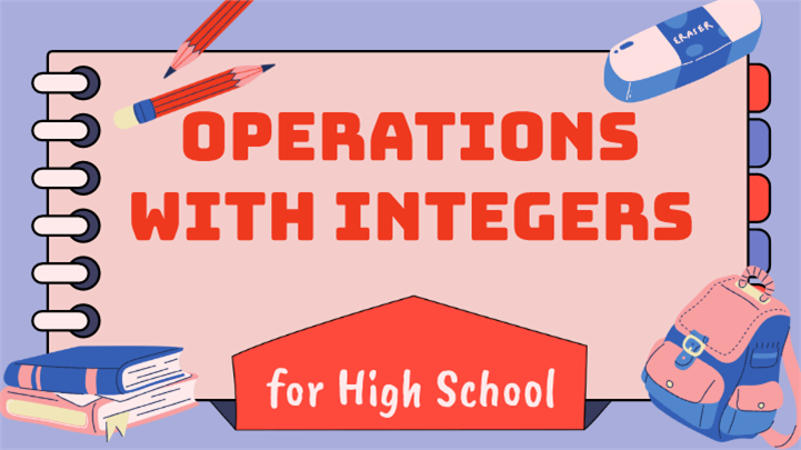 创意卡通笔记本风中学数学运算教学PPT模板