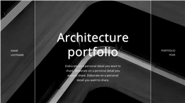 大气黑白极简摄影风建筑作品集ppt模板