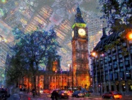 伦敦夜景渲染画图片