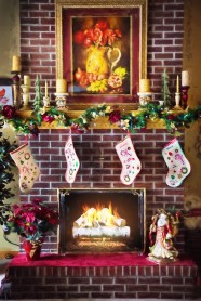 圣诞壁炉图片