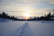 冬天日出雪景图片