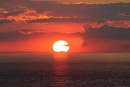 海平面日落风景图片