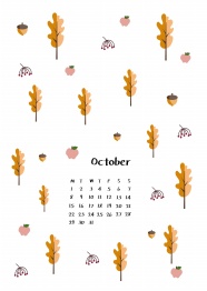 10月简洁日历图片