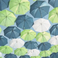 清新彩色雨伞天幕图片