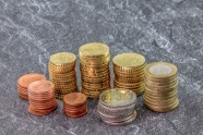 欧元金黄硬币图片