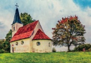 教堂绘画图片