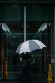 雨伞下的美女背影图片