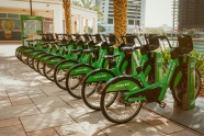 绿色的共享单车图片