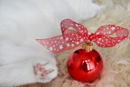 红色圣诞彩球蝴蝶结图片