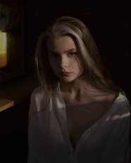 俄罗斯美女白衬衫艺术写真图片