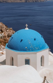 希腊爱琴海蓝色建筑图片