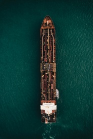 大海货轮集装箱鸟瞰图