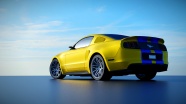 黄色福特跑车图片