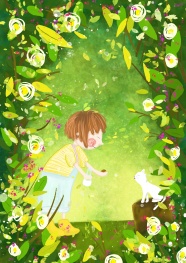 绿色春天手绘插画图片