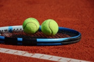 网球场网球摄影图片