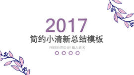 2017简约小清新总结报告PPT模板