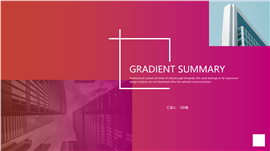 渐变色年终总结PPT模板