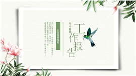 小清新花鸟工作报告总结PPT模板