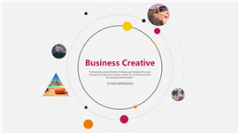 线条圆形创意PPT模板