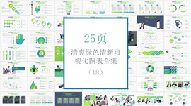 清爽绿色清新可视化PPT图表