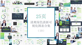 绿色可视化工作汇报PPT图表