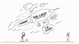 线条手绘风企工作汇报PPT模板