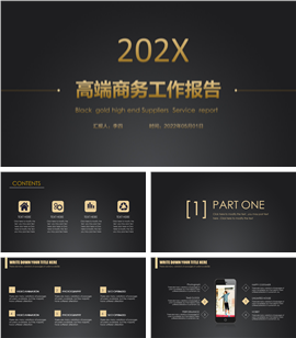 高端商务工作报告工作总结PPT模板