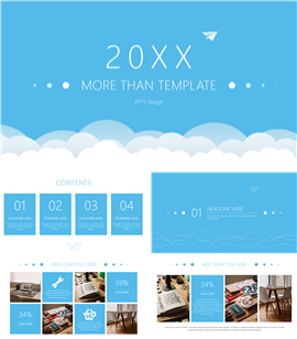 蓝色调企业工作商务总结PPT模板