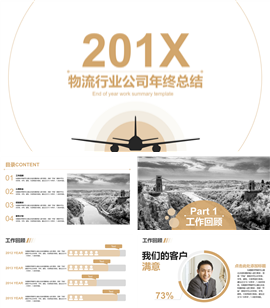 物流行业公司工作总结PPT模板
