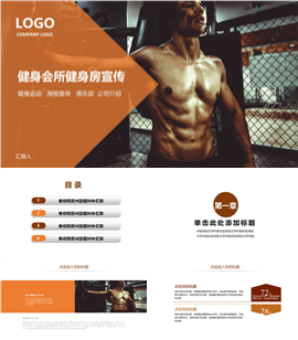 健身会所健身房宣传介绍PPT模板