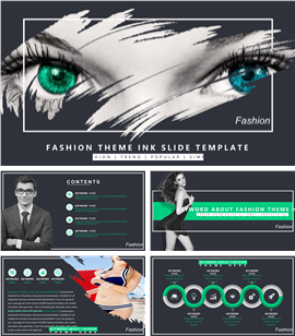 潮流墨迹时尚画册PPT模板