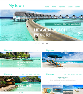 海滨度假旅行游记摄影PPT模板