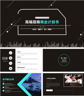高端黑项目招商策划书PPT模板