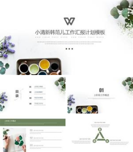 韩范清新工作计划汇报PPT模板