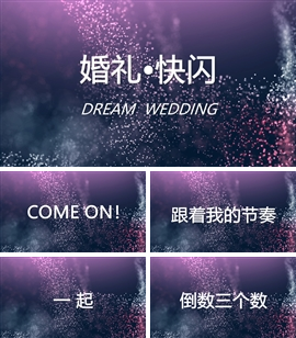 紫色梦幻婚礼开场快闪抖音视频PPT模板