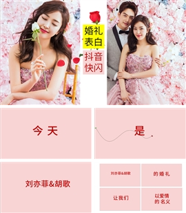 抖音快闪婚礼背景结婚表白ppt模板