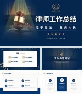 法学法务律师工作总结汇报PPT模板