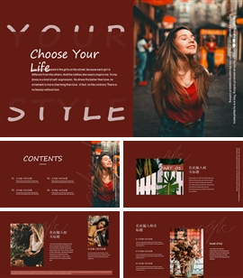 欧美风时尚品牌企业宣传画册PPT模板