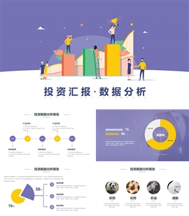 矢量风险投资分析数据总结汇报PPT模板