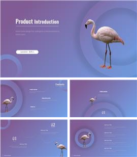 ios紫蓝色渐变产品介绍ppt模板