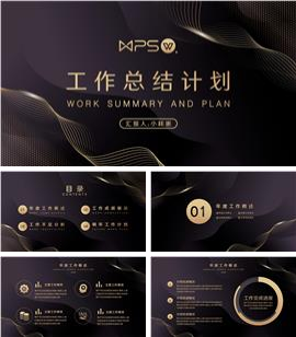 黑金商务工作总结ppt模板