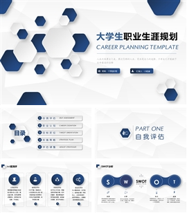 微粒体大学生职业生涯规划书ppt模板