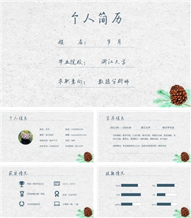 个人简历求职简历PPT模板