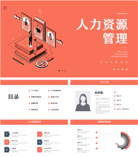 hr人力资源管理招聘绩效考核总结计划PPT模板