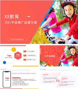 简约商务风平台上线推广运营整体方案PPT模板