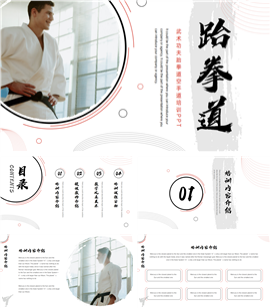 武术功夫跆拳道空手道培训ppt模板