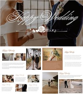 欧美风婚礼电子相册ppt模板