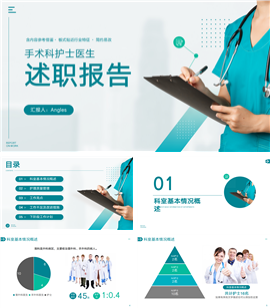 手术科医生护士年终述职报告PPT模板